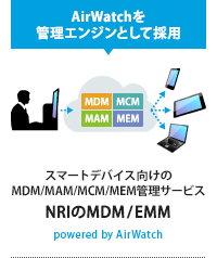 スマートデバイス向けのMDM/MAM/MCM/MEM管理サービス　NRIのMDM/EMM