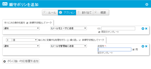 (2)イベント検知時のアクションを定義