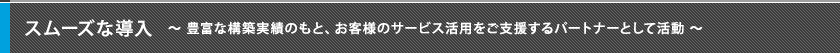 スムーズな導入　〜 豊富な構築実績のもと、お客様のサービス活用をご支援するパートナーとして活動 〜